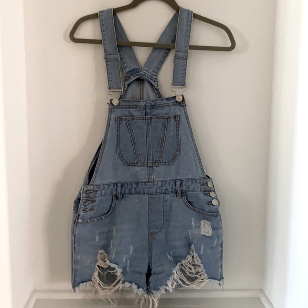 Jean short overalls
